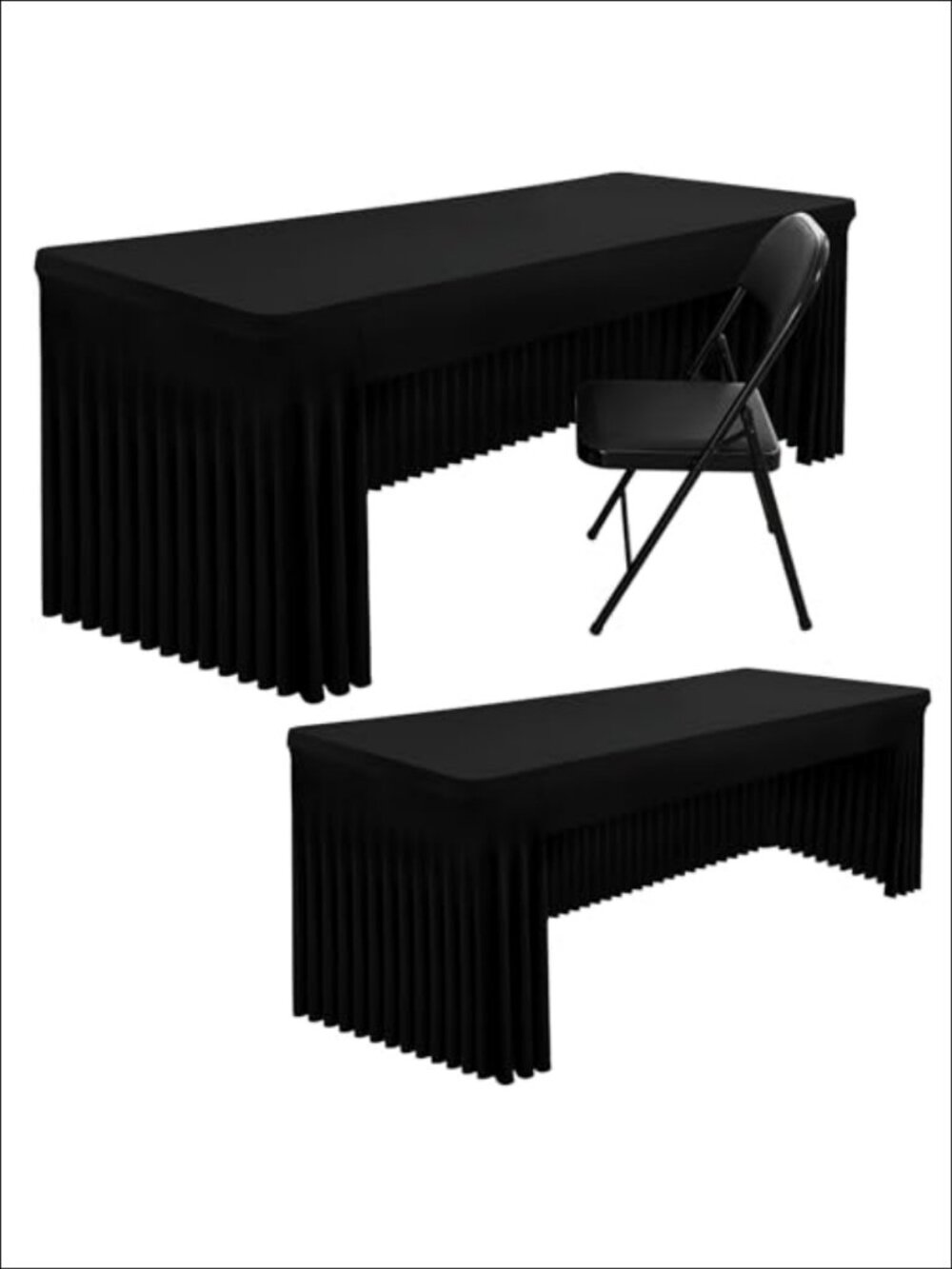 2 Pack Spandex Open Back Tablecloth 6FT Stretch Fitted Waterproof Cover